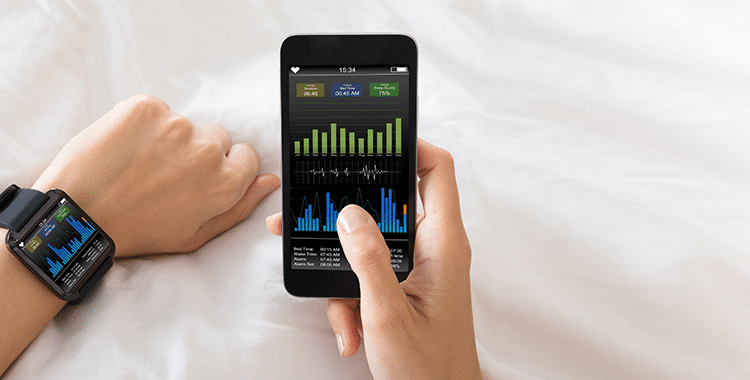 Person Using Sleep Tracking Technology for Health