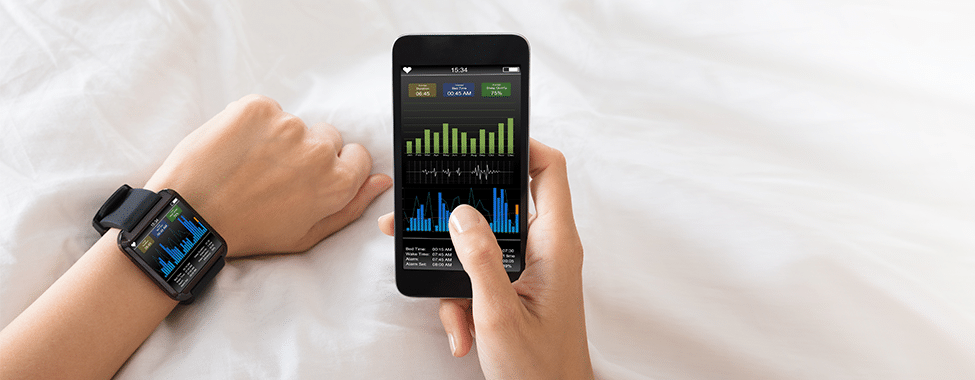 Person Using Sleep Tracking Technology for Health